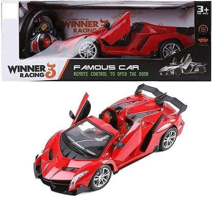 EUPHORIA RK Toys Remote Control Racing Car – Rechargeable RC Car with Openable Doors & Steering Remote