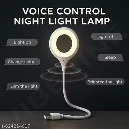 Voice Control LED Desk Lamp – Portable USB Smart Light with Voice Command