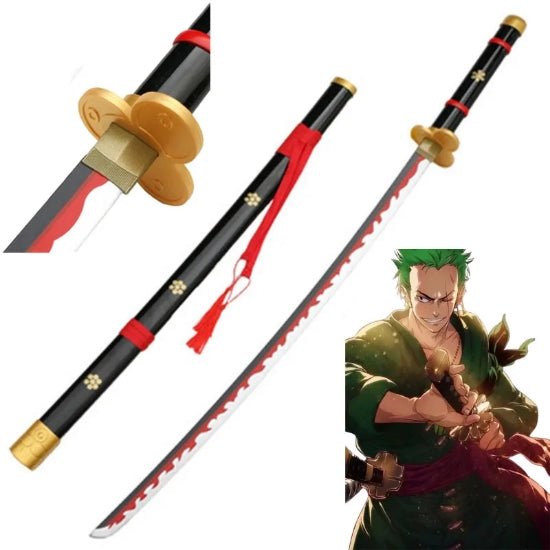 Roronoa Zoro Black Enma Wooden Katana 104cm – One Piece Replica Sword
